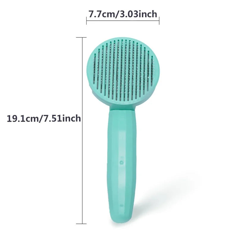 Soft Bristle Self-Cleaning Press Pet Hair Comb Brush