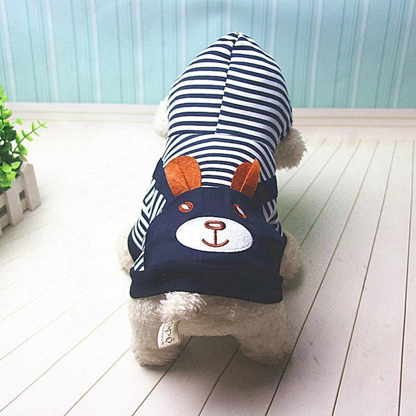 Hoodie Style Striped Cat Winter Clothes