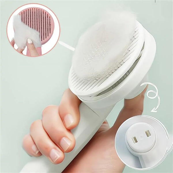 Soft Bristle Self-Cleaning Press Pet Hair Comb Brush