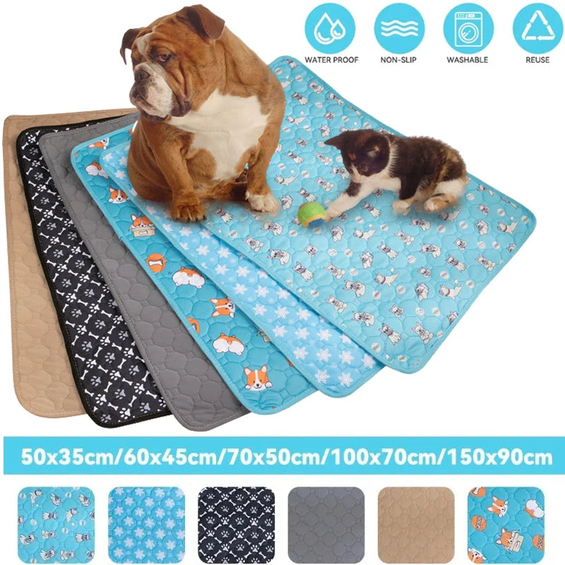 Reusable Dog Pee Pad Blanket Absorbent Diaper Washable Puppy Training Pad Pet Bed Urine Mat for Pet Car Seat Cover Pet Supplies