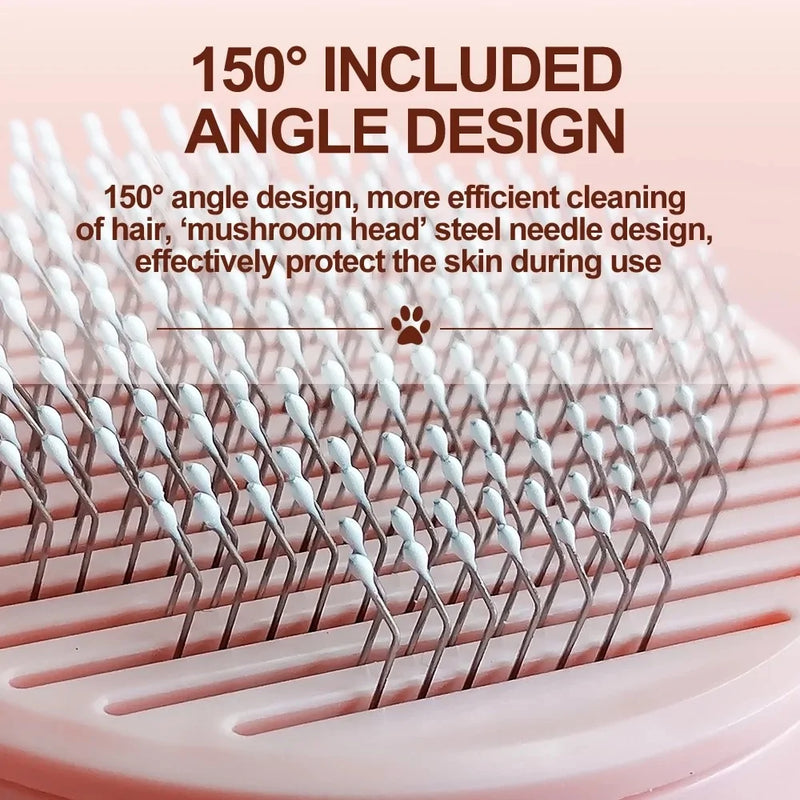 Soft Bristle Self-Cleaning Press Pet Hair Comb Brush